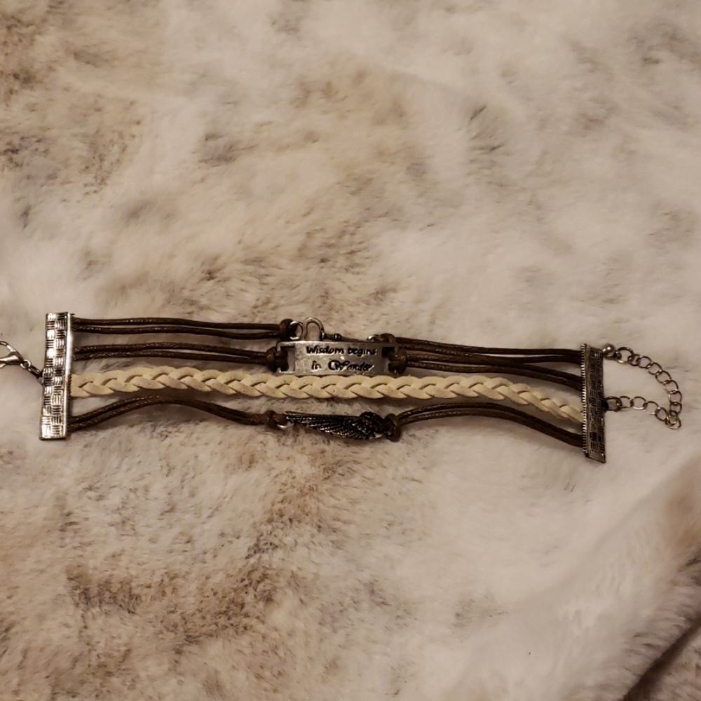 Wisdom begins in wonder bracelet